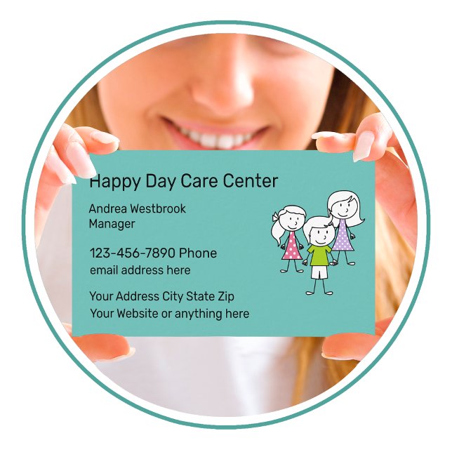 Child Daycare Center Colorful Design Business Card (Creator Uploaded)