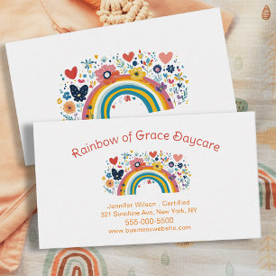Child Daycare Rainbow Childcare Center Service Business Card