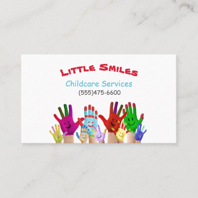 Child Daycare Services Business Card (Front)