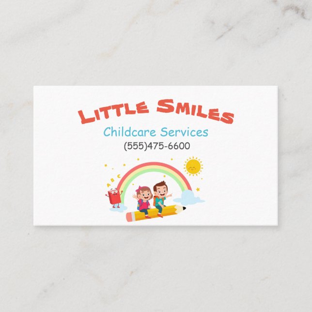 Child Daycare Services Business Card (Front)