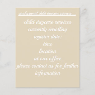 child daycare services  flyer