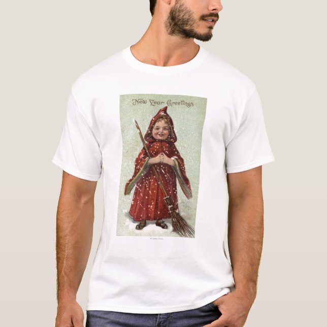 Child Dressed in Red Cloak T-Shirt (Front)