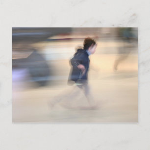 Child escaping from LB's Spider Beaubourg Postcard