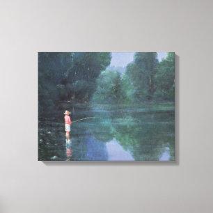 Child Fishing 1989 Canvas Print