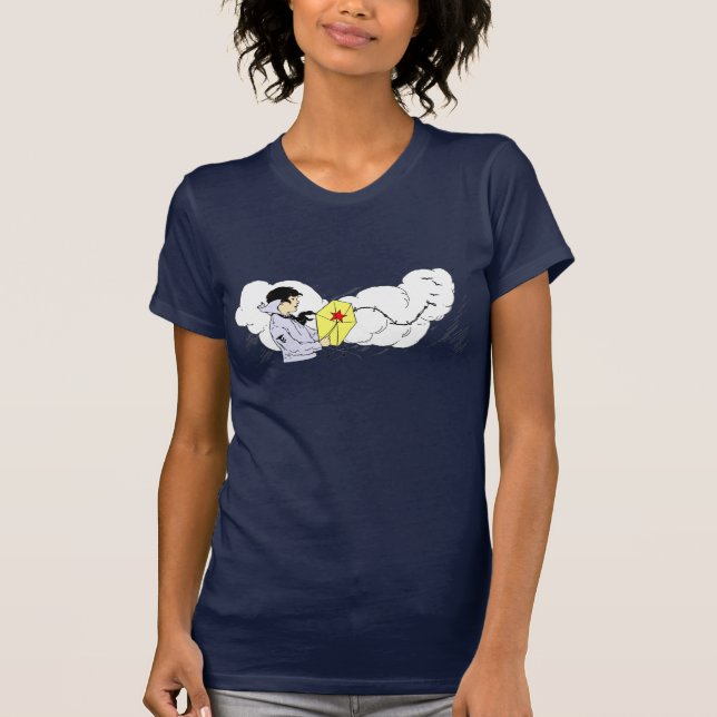Child Flying a Kite Vintage Art Tee (Front)
