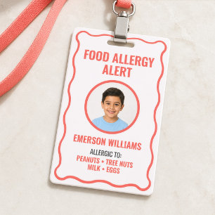 Child Food Allergy Medical Alert ID Badge