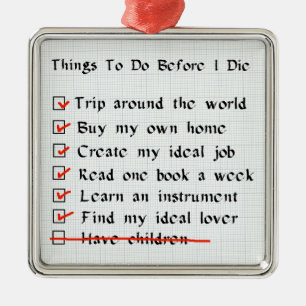 Child-Free Checklist Metal Tree Decoration
