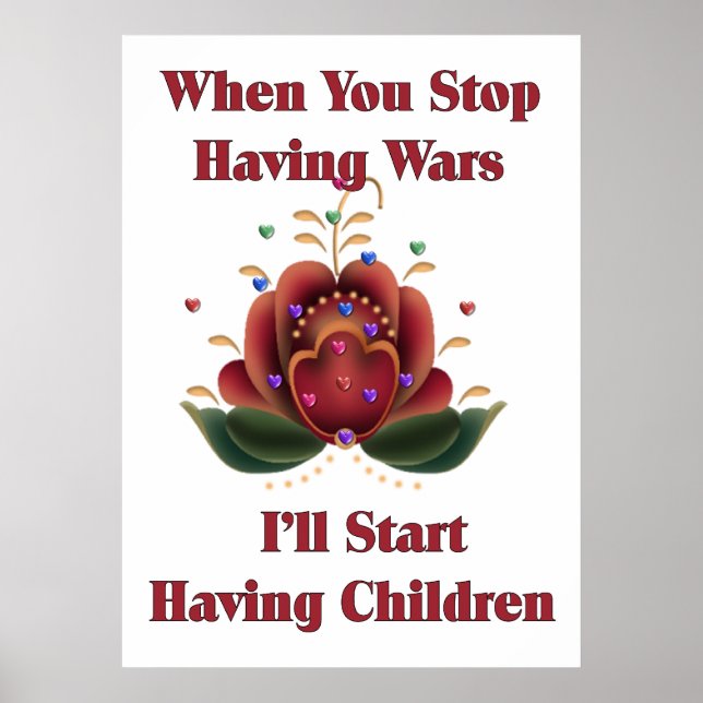 Child-Free Pacifist Poster (Front)