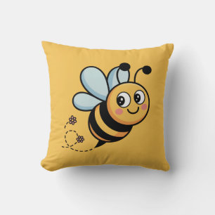 Child-Friendly Bee Mascot with Dotted Trail Cushion
