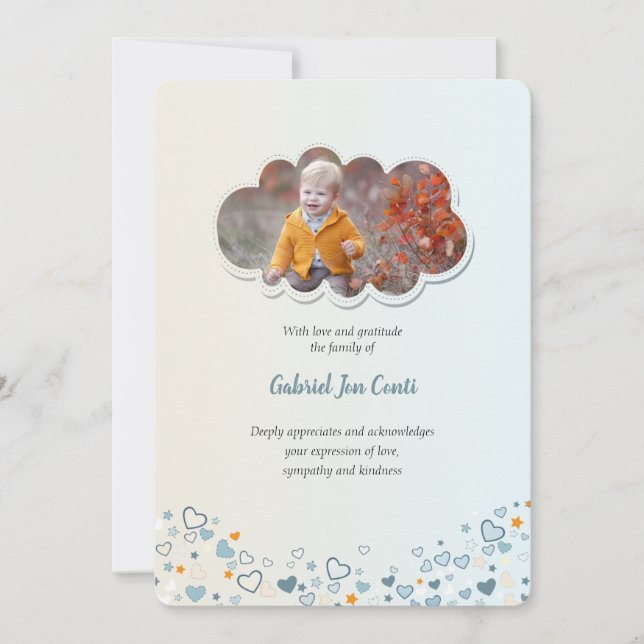 Child Funeral Photo Thank You Card (Front)