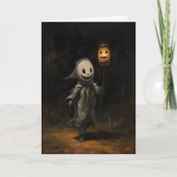 Child Ghost Halloween Oil Painting, Dark Academia