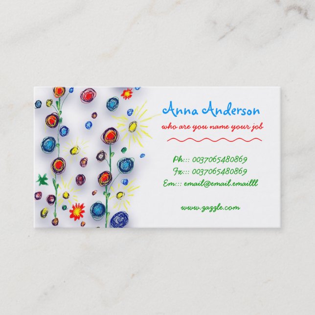 child handmade painting business card (Front)