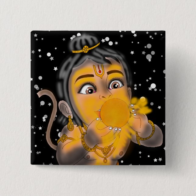 Child Hanuman Button (Front)