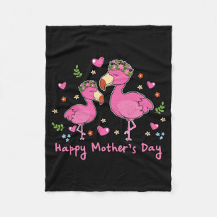 Child Happy Mothers Day Flamingo Bird Graphic Cute Fleece Blanket