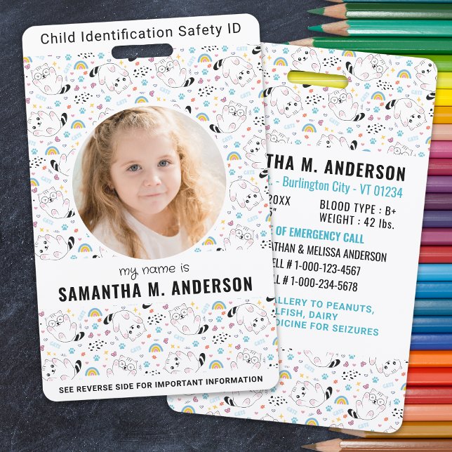 Child ID Emergency Identification Fun Kids Photo ID Badge (Creator Uploaded)