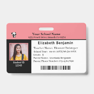 Child ID Identification Card Student School Badge