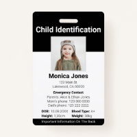 Child Identification Photo Black