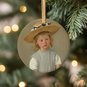 Child in a Straw Hat   Mary Cassatt Ceramic Tree Decoration