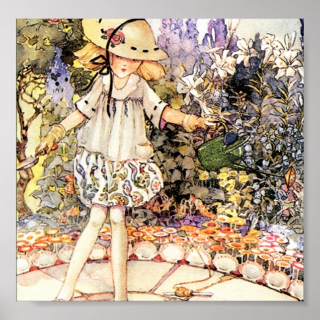 Child in Garden Poster (Front)