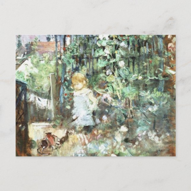 Child in Rose Garden, Berthe Morisot Fine Art Postcard (Front)