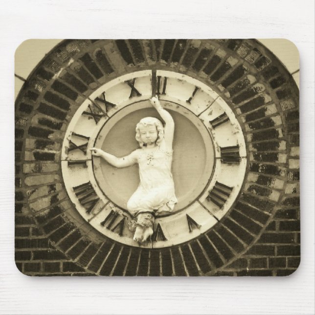 Child in time on old brick building mouse mat (Front)