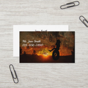 Child In Tire Swing Business Card
