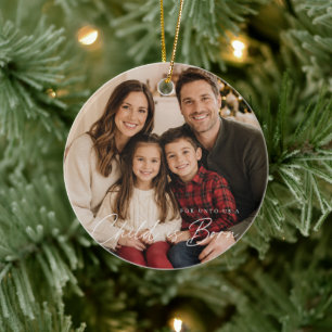 Child Is Born Christmas Photo Bible Verse Ceramic Tree Decoration