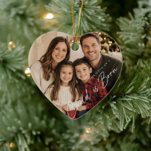 Child Is Born Christmas Photo Ceramic Tree Decoration