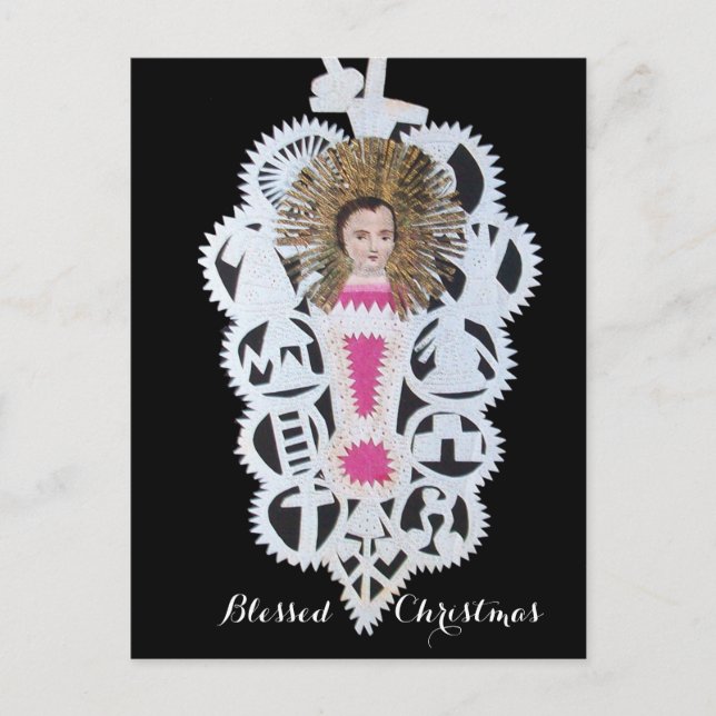 Child Jesus,Antique Christmas Paper Carving Holiday Postcard (Front)