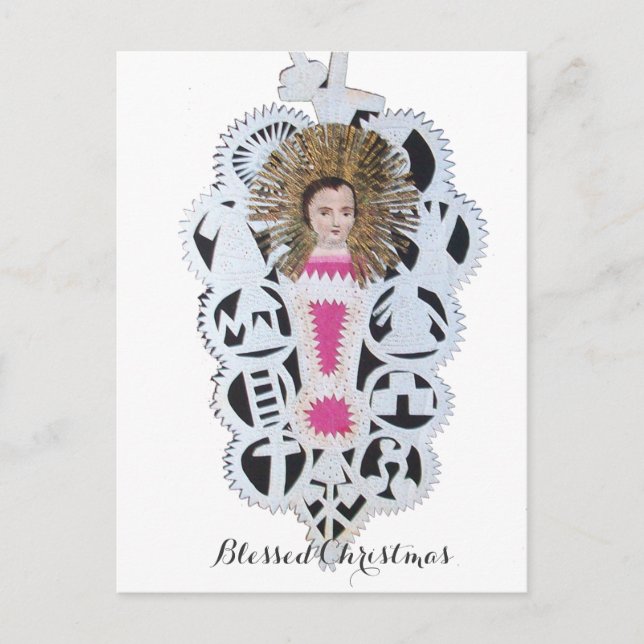 Child Jesus,Antique Christmas Paper Carving Holiday Postcard (Front)