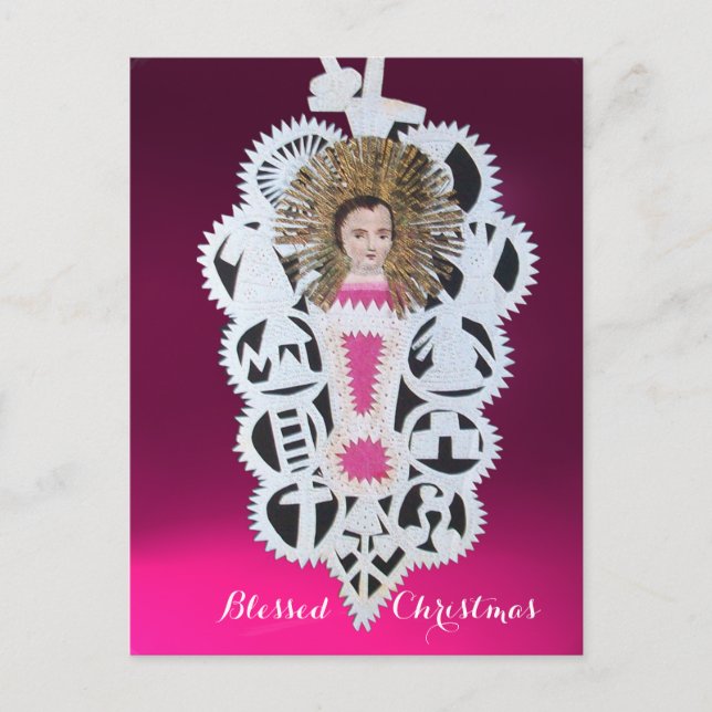 Child Jesus,Antique Christmas Paper Carving Holiday Postcard (Front)