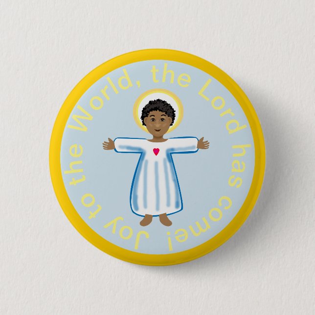 Child Jesus Joy to the world quote 6 Cm Round Badge (Front)