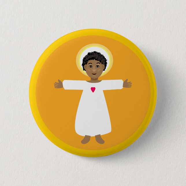 Child Jesus love heart 6 Cm Round Badge (Front)