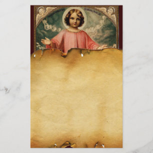 CHILD JESUS WITH ANGELS,  Parchment Stationery