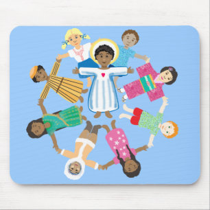 Child Jesus with children from all nations Mouse Mat