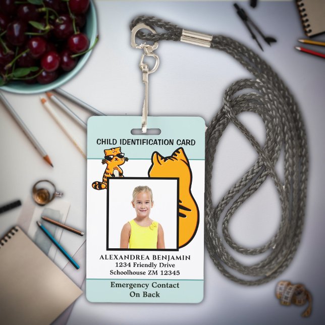 Child Kids Photo ID Identification Card Fun Custom ID Badge (Creator Uploaded)