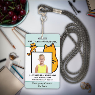 Child Kids Photo ID Identification Fun Custom ID Badge