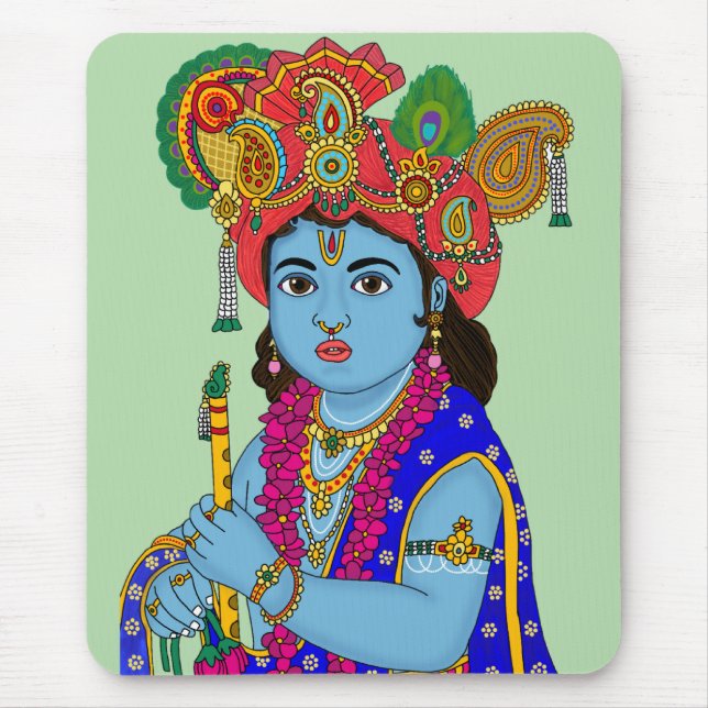 Child Krishna Mouse Pad (Front)