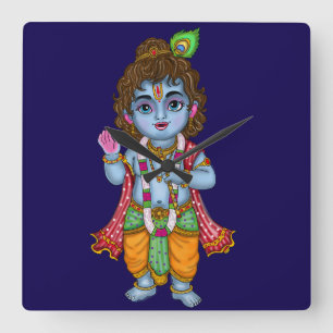 Child Krishna Wall Clock
