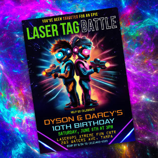 Child Laser Tag Birthday Invitation