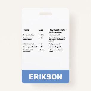 Child Life Child Development Theorists ID Badge