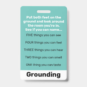 Child Life Grounding Techniques ID Badge
