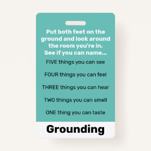 Child Life Grounding Techniques ID Badge