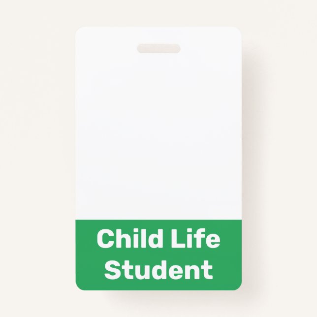 Child Life Student ID Badge (Front)