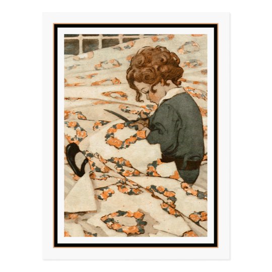 Child Mending Curtains by Jessie Willcox Smith Postcard