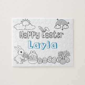  Child Name Easter Colouring Puzzle 