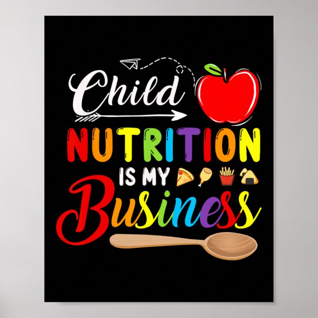 Child Nutrition Is My Business Cute Apple Back To  Poster (Front)
