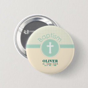 Child of God Baptism, Gender Neutral Green 6 Cm Round Badge