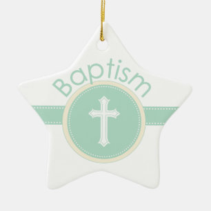 Child of God Baptism, Gender Neutral Green Ceramic Tree Decoration