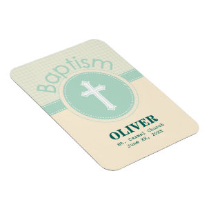Child of God Baptism, Gender Neutral Green Magnet